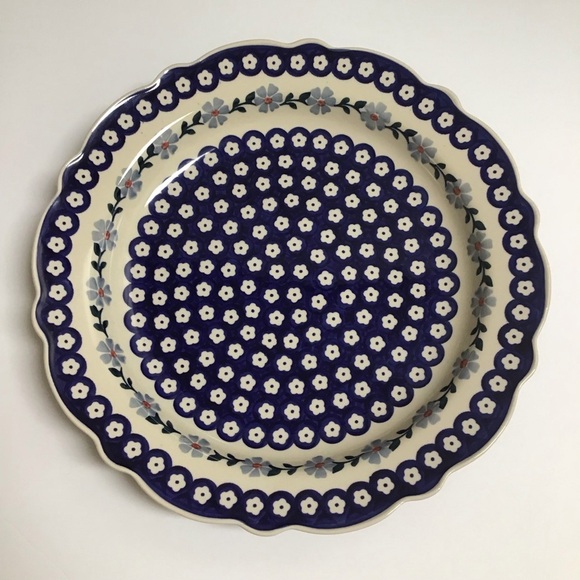 Boleslawiec Other - Polish Pottery Daisy Cobalt Blue Bake Serve Dish 13.25” SIGNED Wolak Boleslawiec